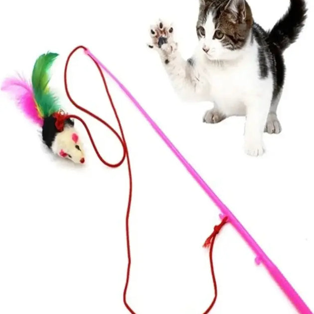 Cat Toy Stick With Mouse