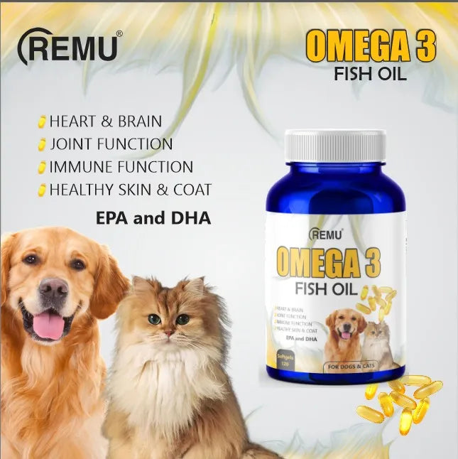 Remu Fish Oil For cats & Dogs (120 soft gel)